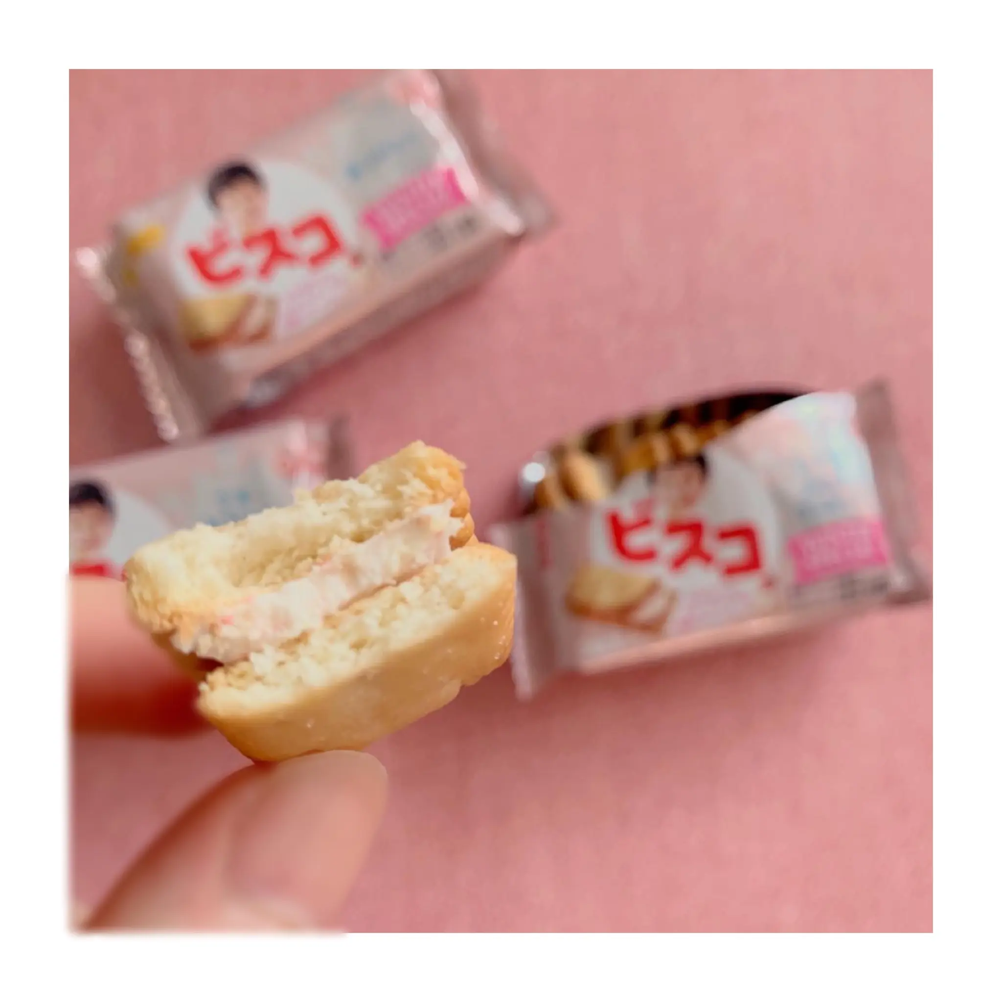 《今だけの限定パッケージ❤️》出会えたらラッキー⁈【ビスコ】ストロベリーショートケーキ味がかわいくておいしい❤︎✌︎_3