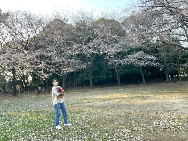 トイプードルを抱っこしている女性