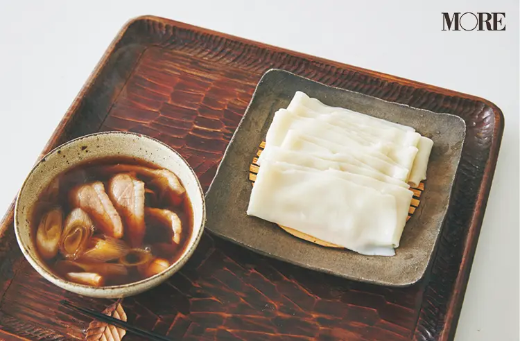 群馬県のおすすめお取り寄せグルメ「藤屋本店」のひもかわうどん、完成イメージ
