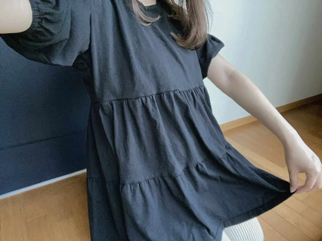 【しまむら】驚きの890円フレアブラウスを着てみた感想_2