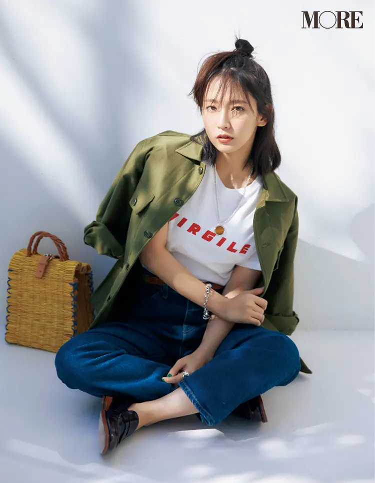 吉岡里帆が最旬デニムをお試し! 女性らしさも今っぽさも、美脚見えだって叶うんです♡_1