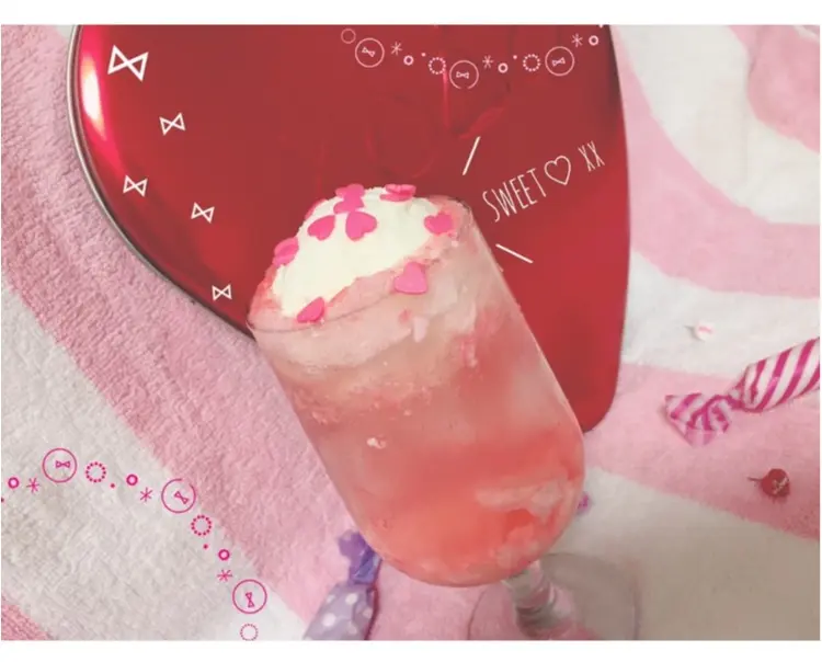 【FOOD】\ 愛ちあん Cafe♥︎ / 恋に効く♡?ハートがたっぷり♡とびきりcuteなPink Heart soda♡_7