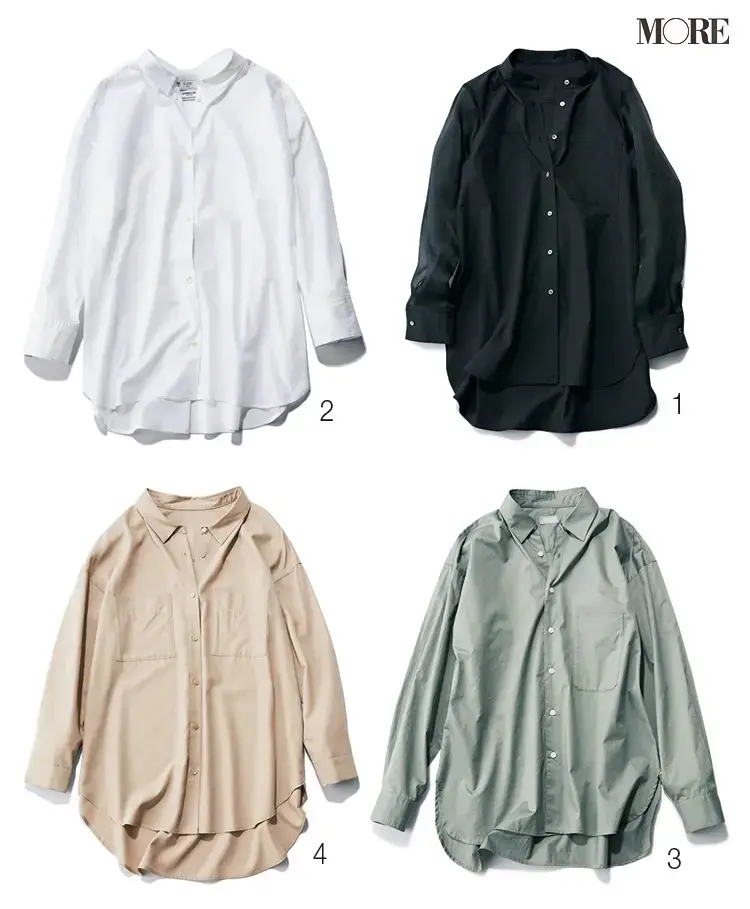 ストレートタイプに似合うナノ・ユニバース、スローブイエナ、MP STORE、Stola.のシャツ