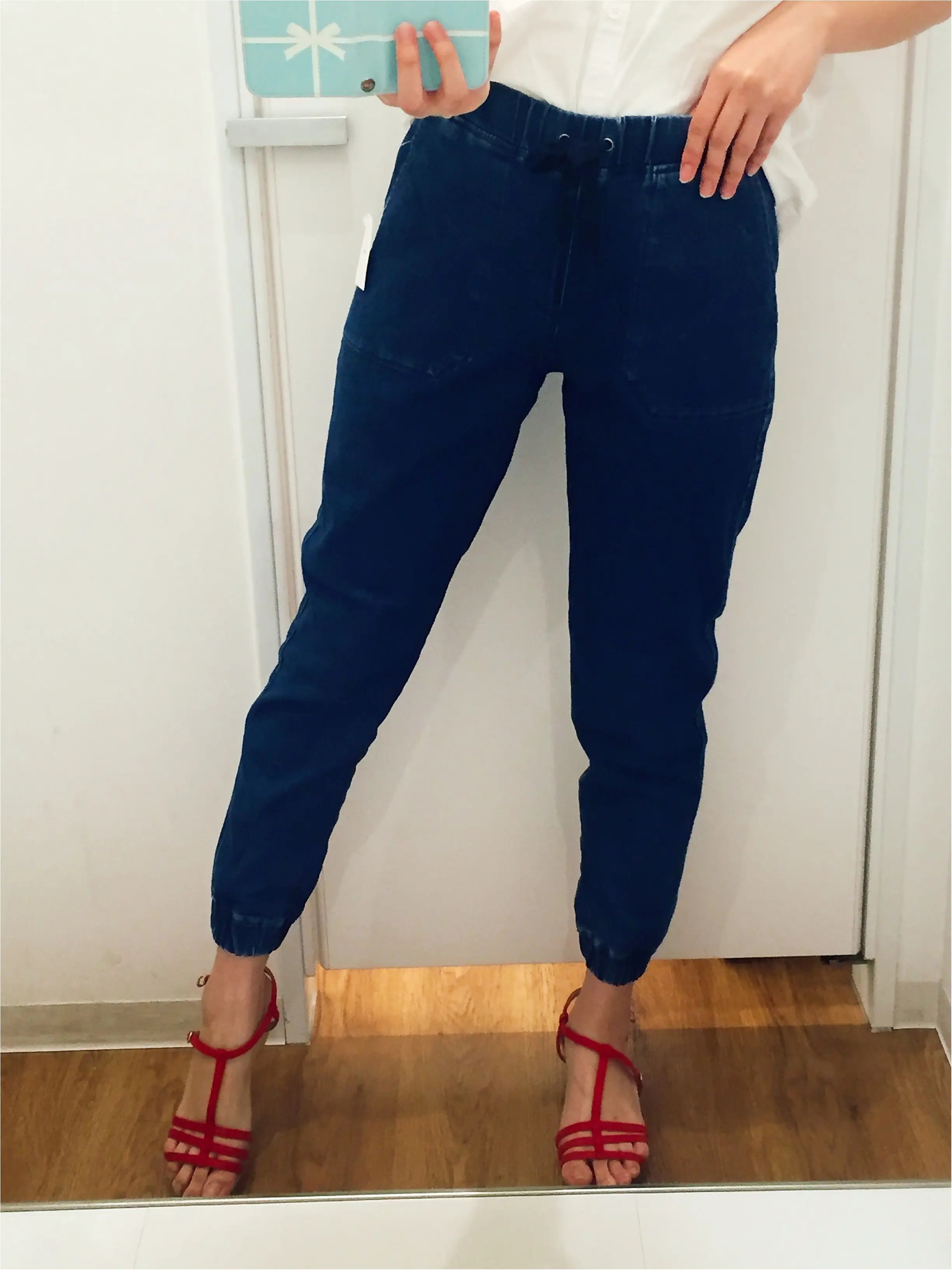【ユニクロ】プチプラ祭り!全身コーデ¥2670のお買い物レポ♡クルーネックT/デニムジョガーパンツ/パンプス_5
