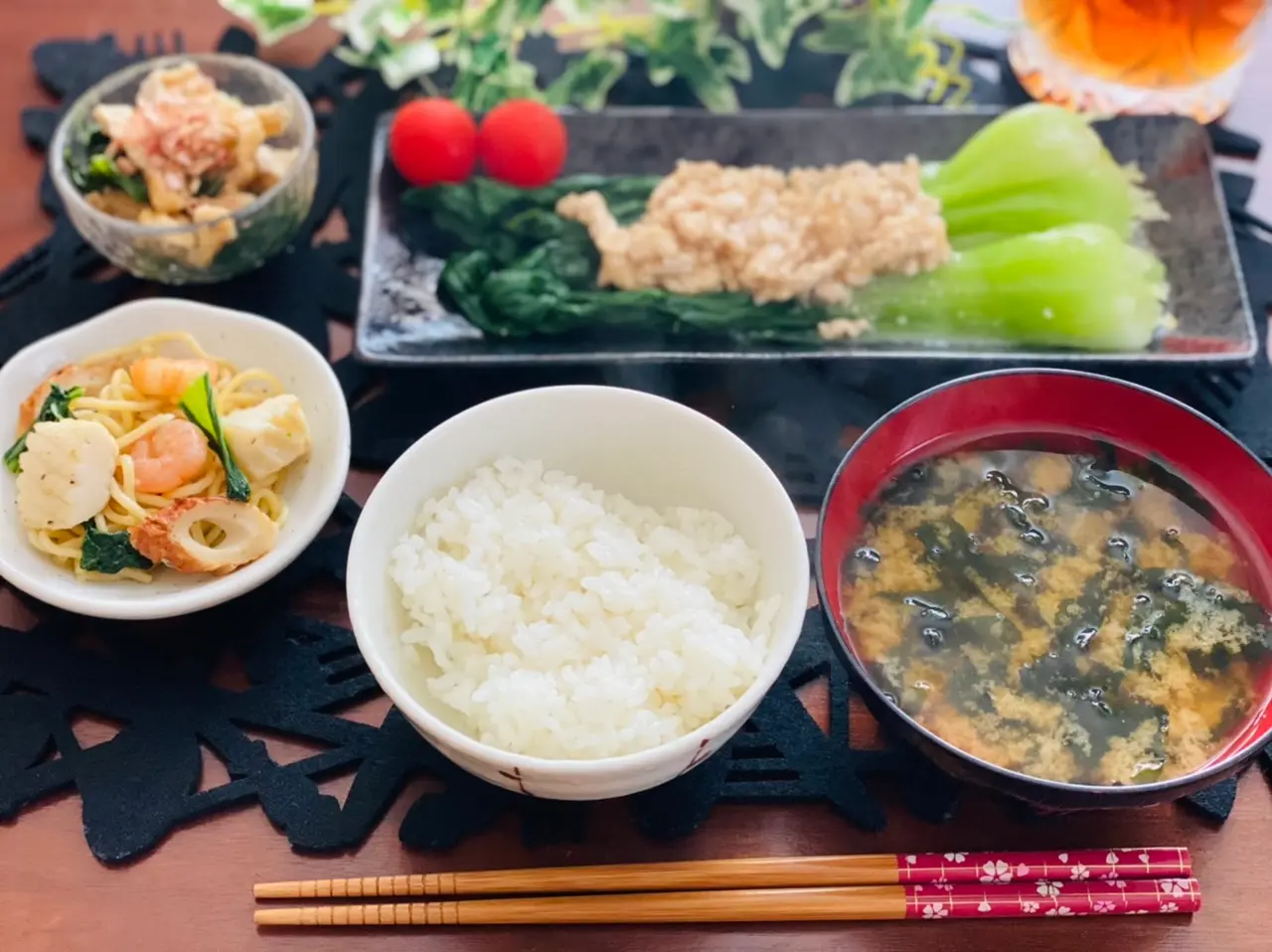 チンゲンサイを使った晩ごはん