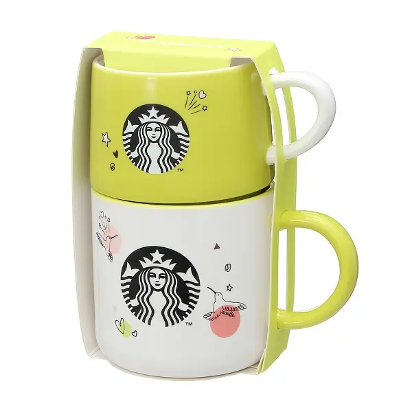 スタバ25周年新作グッズ、スタッキングマグセット237ml&355ml