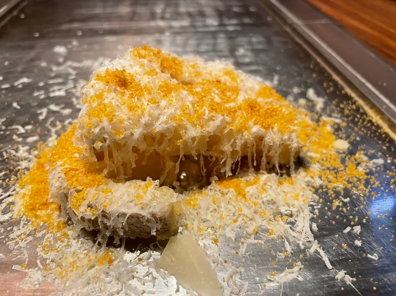 蓮根のカラスミチーズかけ