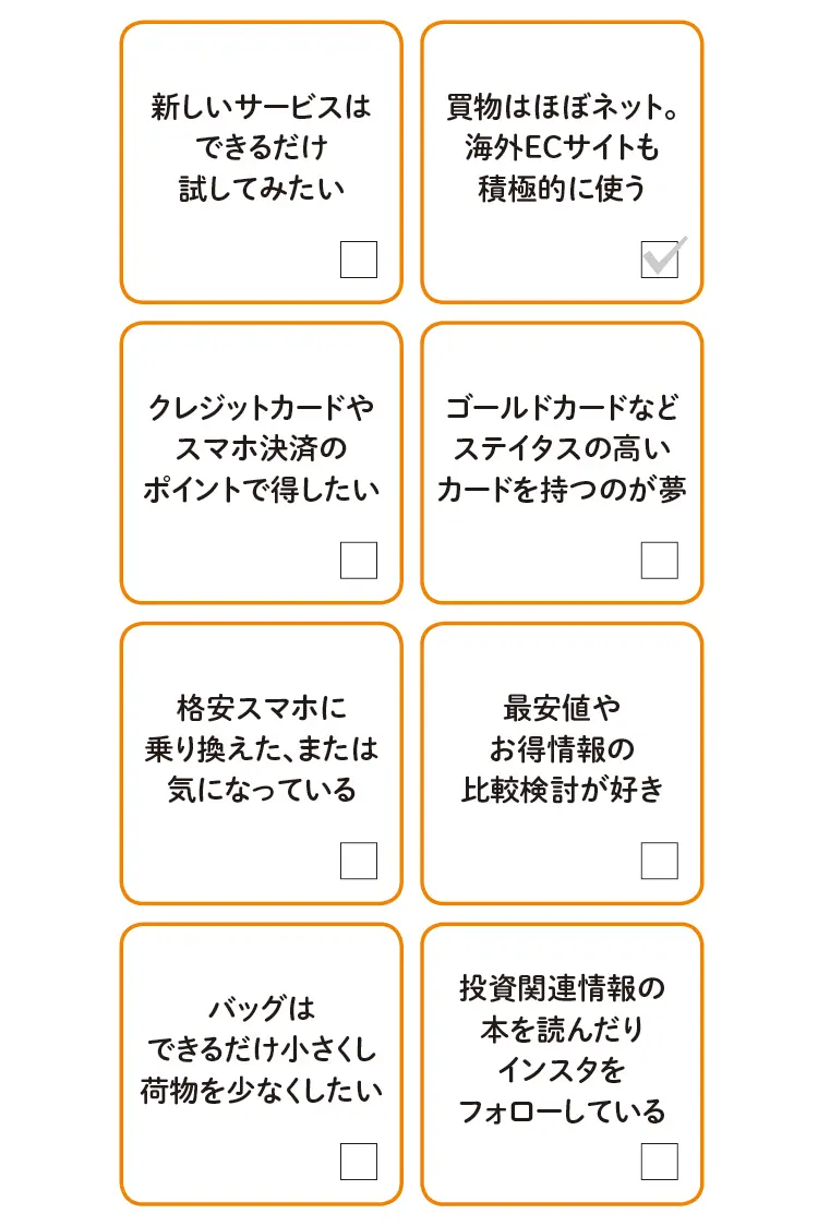 パーソナライズ診断チェックリスト
