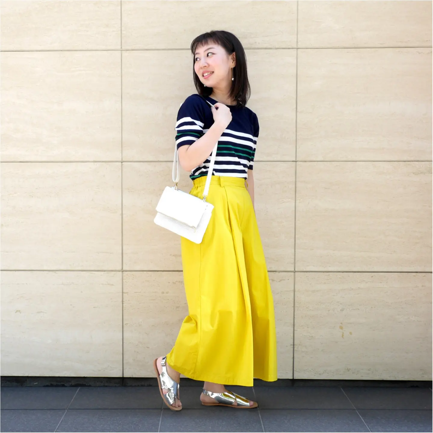 【着痩せ◎】会社の日もオフの日も大人かわいい半袖ボーダーを着回し♡_9