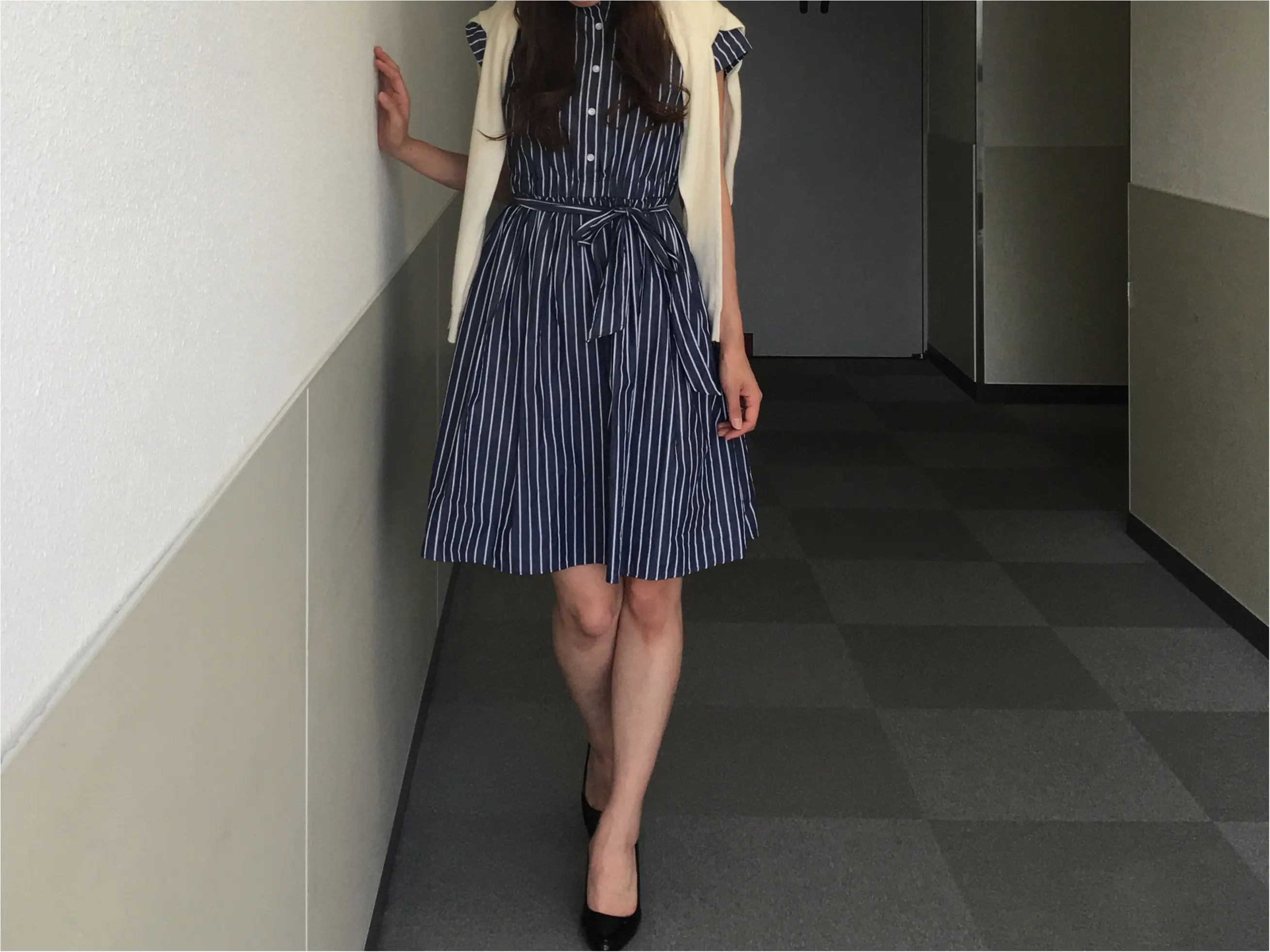 今から真夏まで着れちゃう!Flower Days のストライプのワンピースがかわいい!!ワンピースの着回しコーデ♪_5