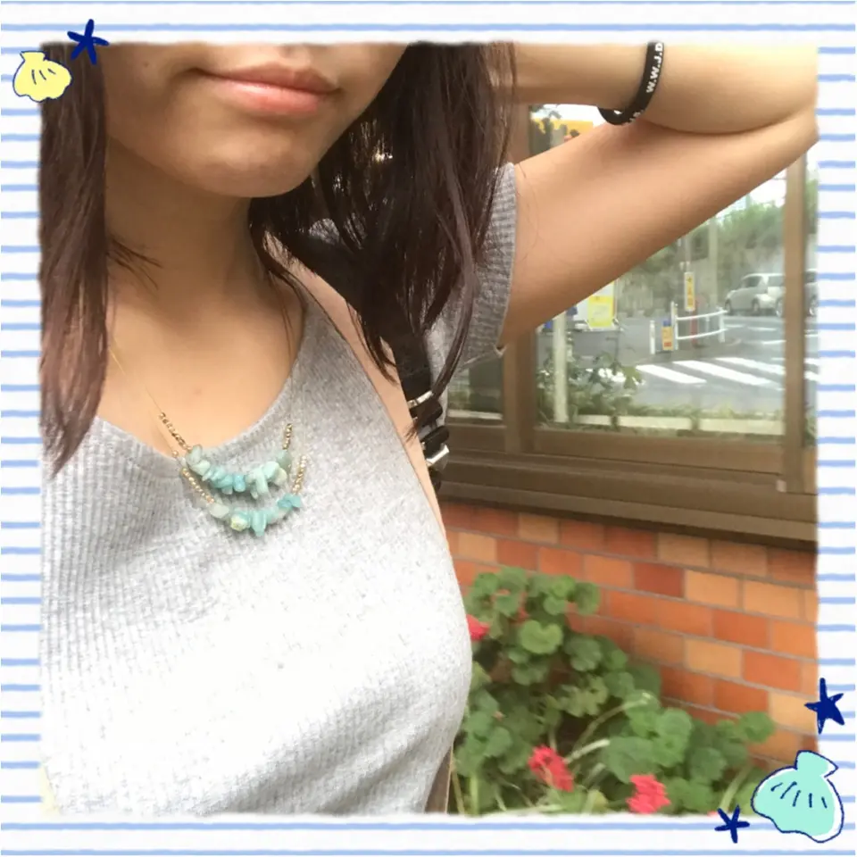 【夏のアクセサリー】流行りのストーンアイテムで首元をお洒落に★_3