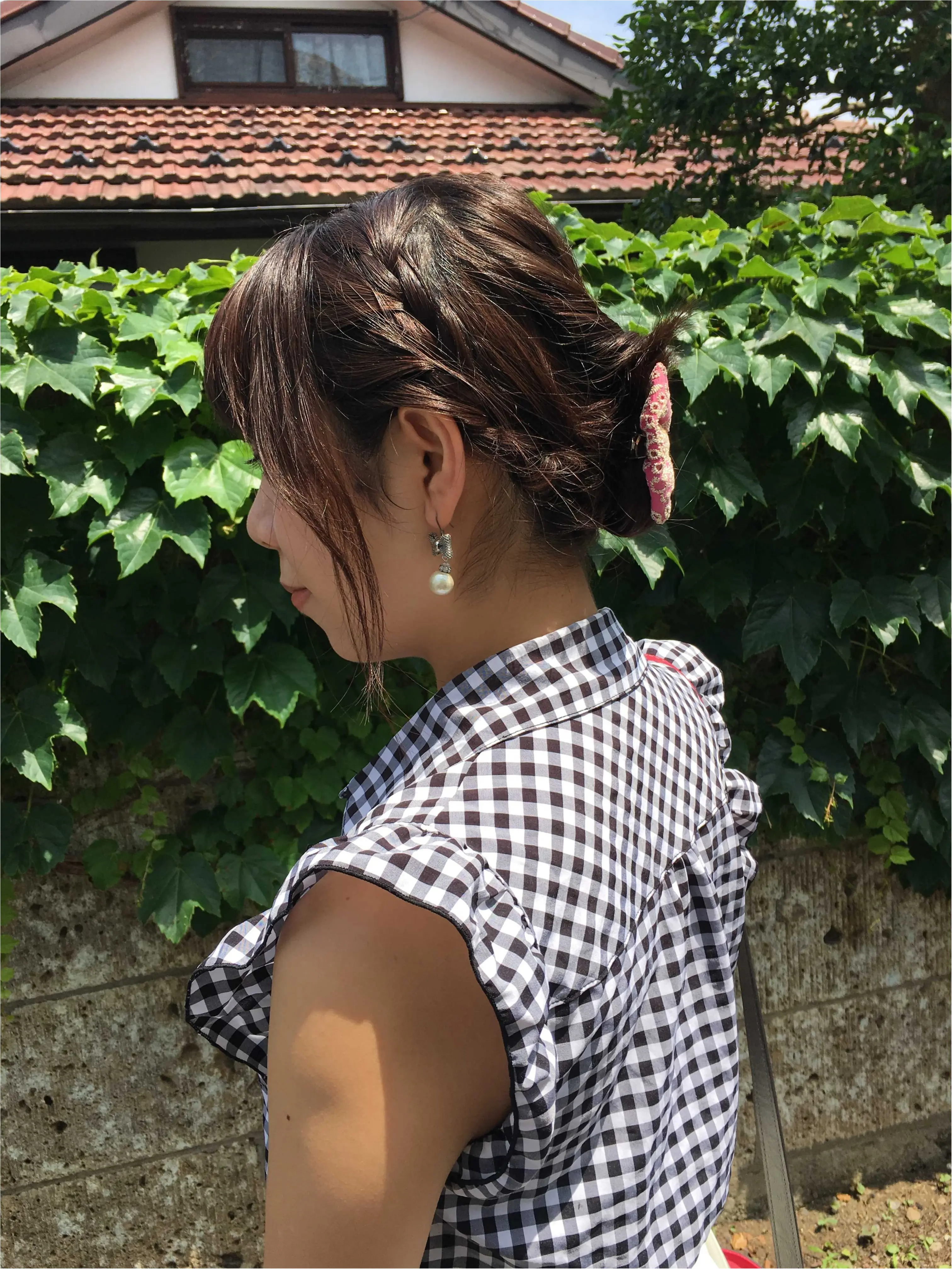 強風対策の編み込みヘアーで、いざBBQへ!_1