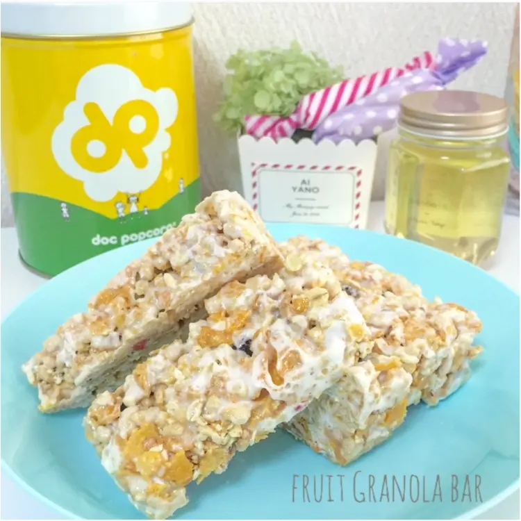 【FOOD】\愛ちあんCafe ♥︎/簡単!忙しい朝、サクッと栄養欲しいから。食物繊維たっぷりグラノーラバーの作り方_1