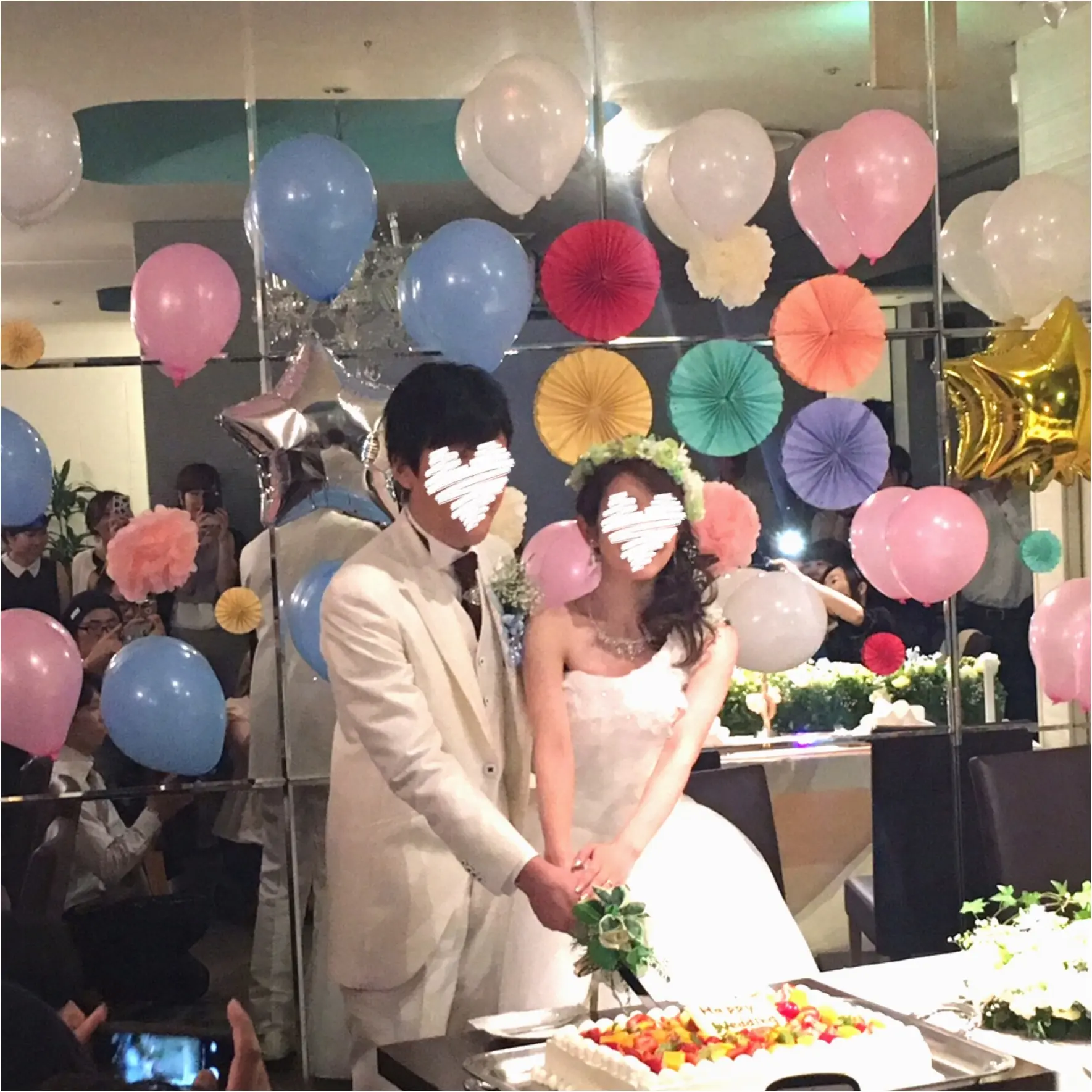 ▶︎▷wedding♡二次会幹事!前回作成したペーパーファンを使って飾り付け♪レポ_8